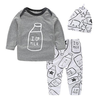 Milk Bottle Print Clothes Set